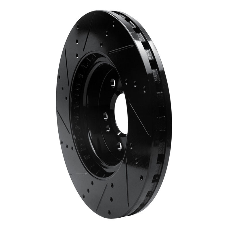 Mercedes-Benz ML350 Brake Rotor (1) - Front Right - R1 Concepts - Drilled & Slotted - Black - `12-`18
